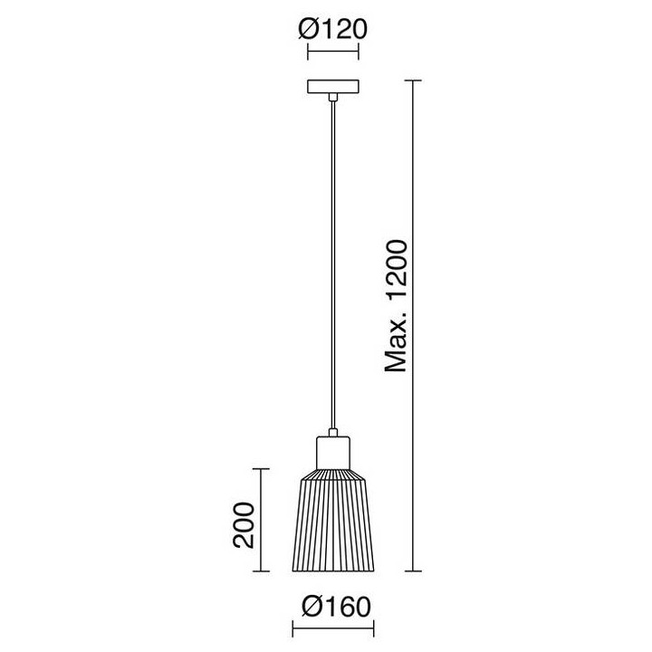 Lámpara Colgante BAGUET IP20 E27 negro
