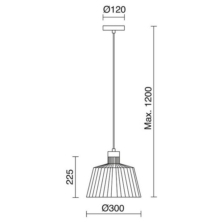 Lámpara Colgante BAGUET IP20 E27 negro
