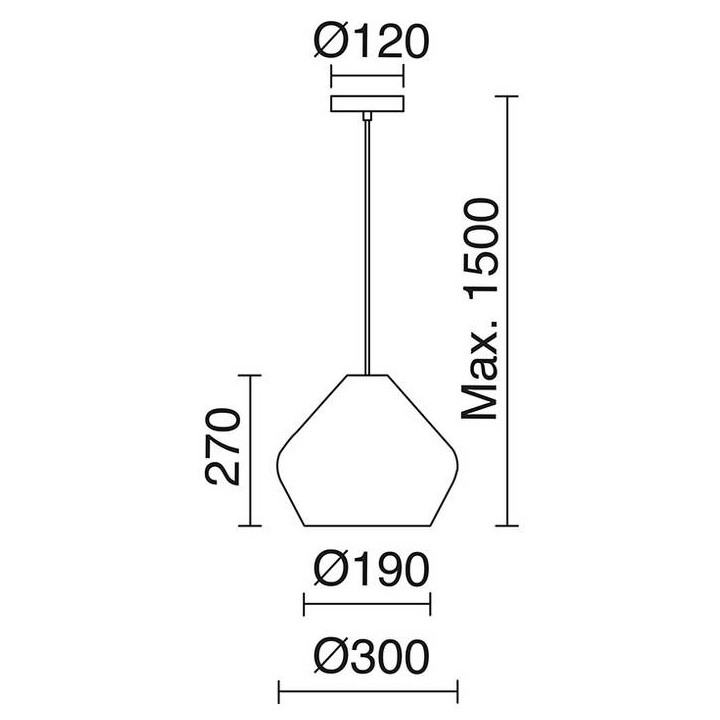 Lámpara Colgante FLAVIA IP20 E27 plata
