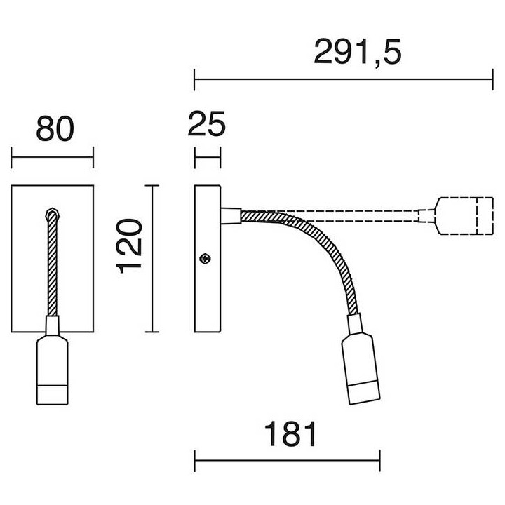 Aplique LECTOR IP20 LED 3W 200lm negro 3000K