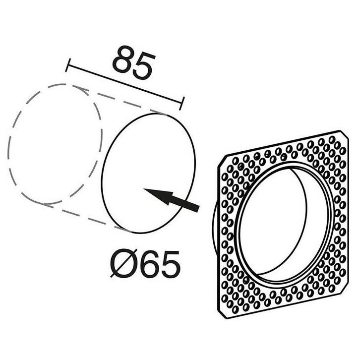 Lámpara empotrable  LIGUR IP44 LED 3W 160lm blanco 3000K