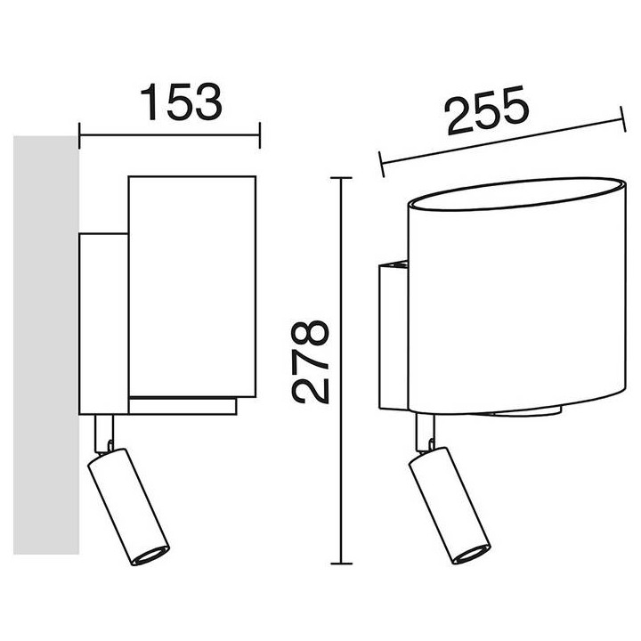Aplique BAY IP20 E27 +LED 3W 160lm cromo
