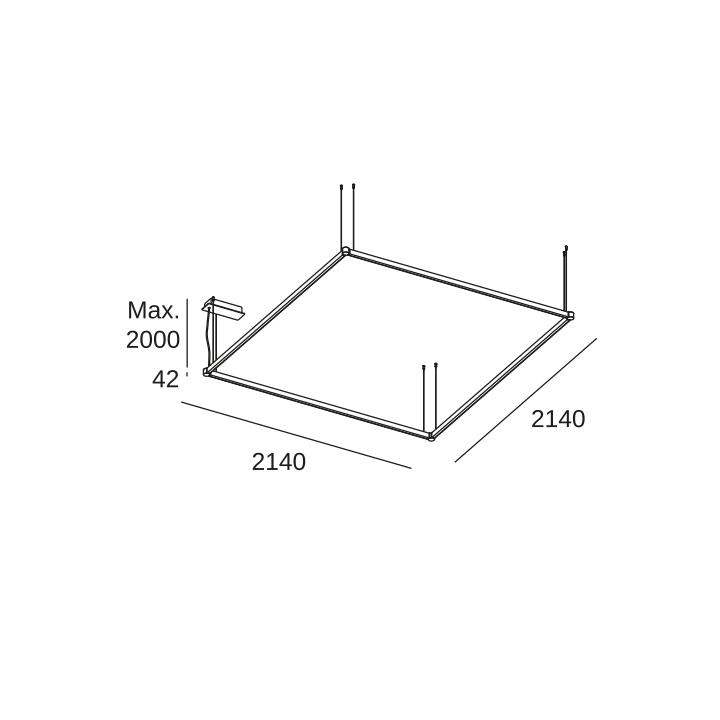 Lámpara Sistema Lineal APEX_SQUARE_AW22_23_24_25_26_27 96W Blanco neutro - 4000K CRI 95 DALI Blanco IP40 8336lm Leds C4 AW26-96X