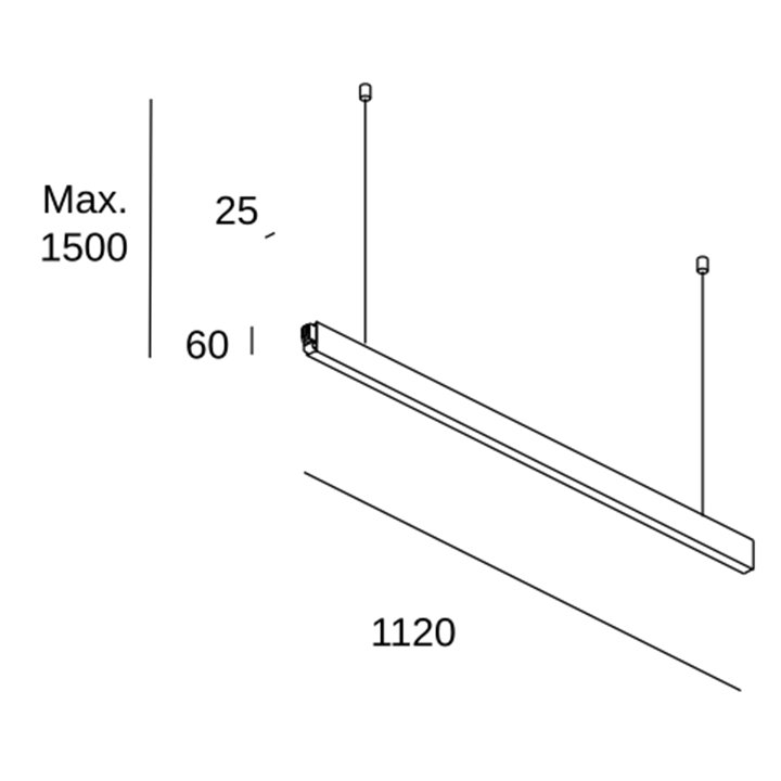 iluminación Sistema Lineal Infinite Slim Continuidad Pendant 1120mm 28.7 4000K CRI 90 ON-OFF Blanco IP40 3104lm LedsC4 BB14-29X9