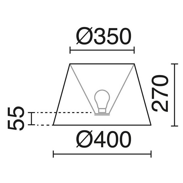 Pantalla para lámparas cónica ø45 cm algodón  blanco