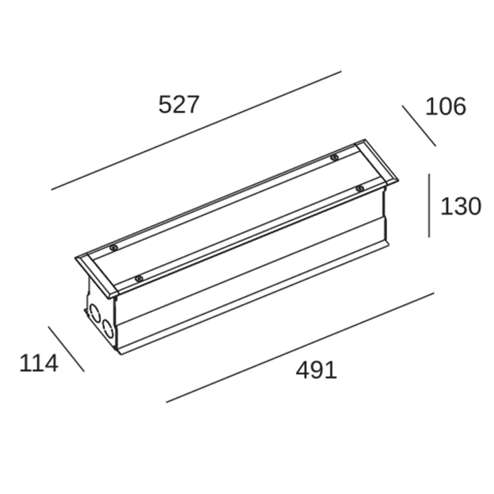 iluminación Sistema Lineal IP65-IP67 Cube Pro Linear Efficiency 500mm Recessed LED 47.8 Blanco cálido - 2700K DALI/PUSH Gris 302