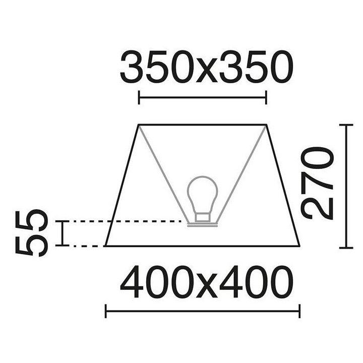 Pantalla para lámparas piramidal 40cm algodón  beige