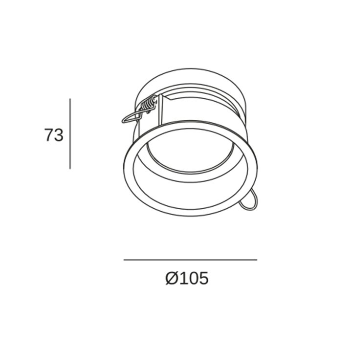 Downlight Nit Round Fix ø105 16.4 Blanco cálido - 2700K CRI 90 38º Blanco IP54 2036lm Leds C4 BH11-16V9M3BB14 - BH11-16V9M3BB14