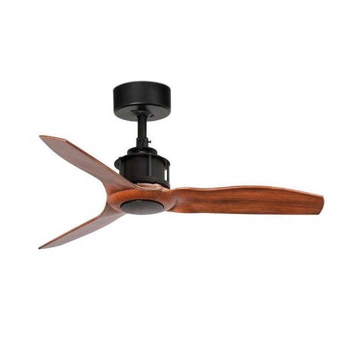 Ventilador de Techo Faro JustFan Xs Negro con Palas de Nogal
