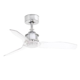 Ventilador de Techo Faro JustFan Xs Cromo con Palas transparentes