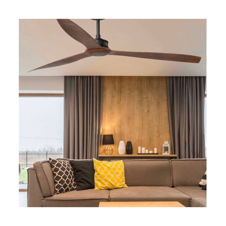 Ventilador de Techo Faro Just Fan XL Ø1780Mm Negro Palas Madera