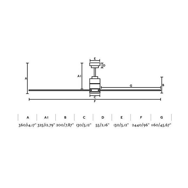 Ventilador de Techo Faro Manhattan Ø2440Mm Niquel Mat 9 Palas Led 15W 3000K