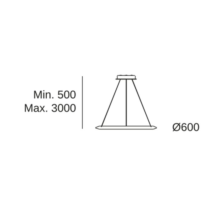 Lámpara Colgante Circular Outward ø600 Surface LED 31.7W 2074lm 3000K Negro Leds C4 CF4A-00W9AZDU05