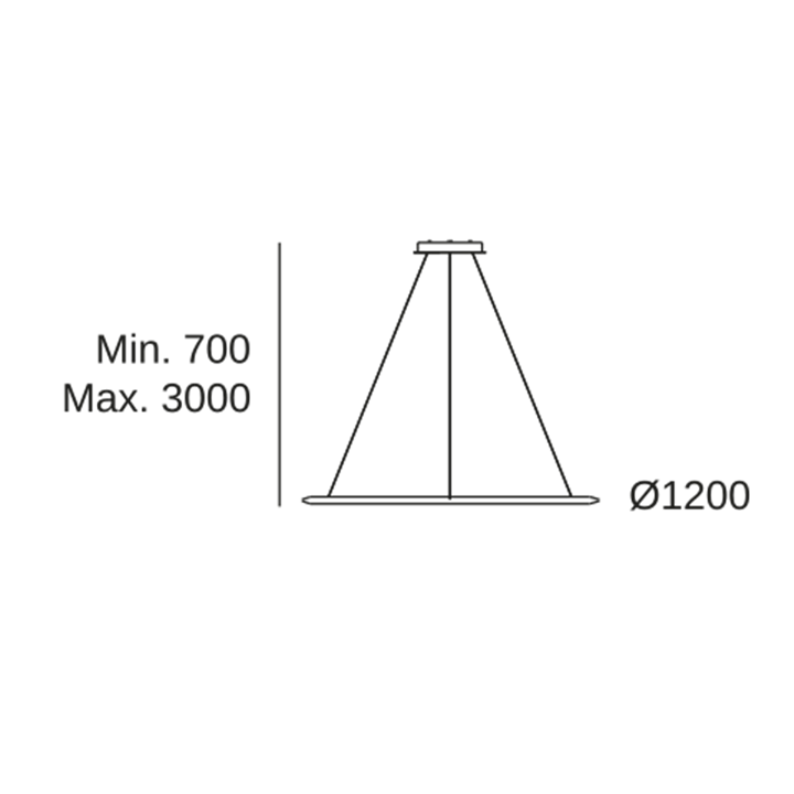 Lámpara Colgante Circular Downward ø1200 Surface LED 63.5W 2825lm 3000K Oro Leds C4 CS4B-00W9AZDUEF