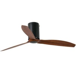 Ventilador de Techo Faro Mini Tube Negro Mate con palas Nogal