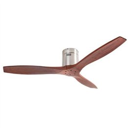 Ventilador de Techo Leds C4 Stem Niquel Satinado con palas de Madera