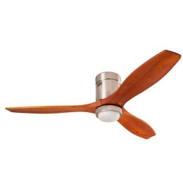 Ventilador de Techo Leds C4 Stem con luz Led 15W 3000K Niquel Satinado / Madera