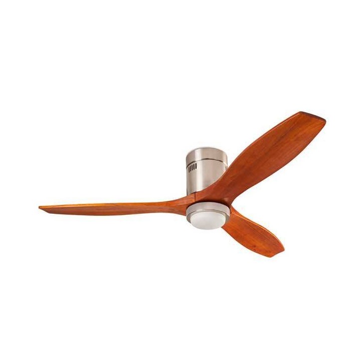 Ventilador de Techo Leds C4 Stem con luz Led 15W 3000K Niquel Satinado / Madera