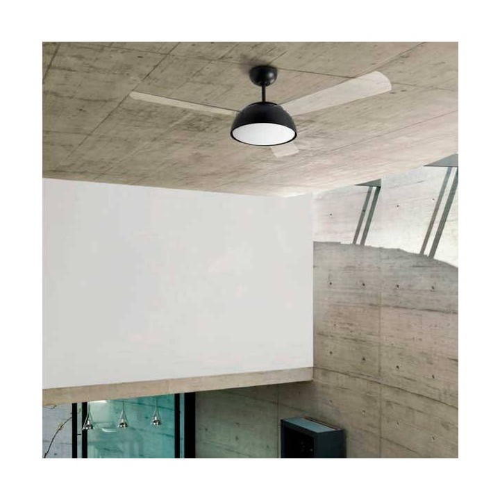 Ventilador de Techo Leds C4 Gregal con luz Led 25.8 W Negro Mate