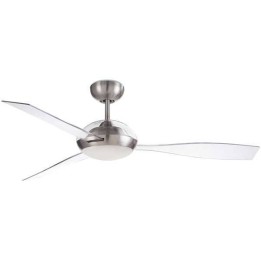 Ventilador de Techo Leds C4 Sirocco con luz Led 16W 3000K Niquel Satinado con palas transparentes