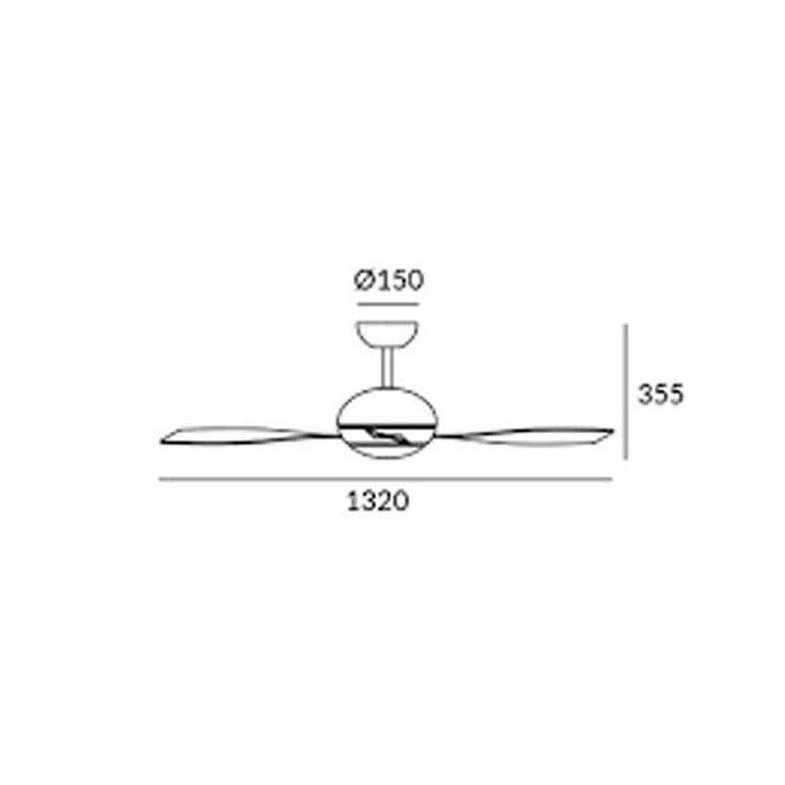 Ventilador de Techo Leds C4 Sirocco con luz Led 16W 3000K Niquel Satinado con palas transparentes