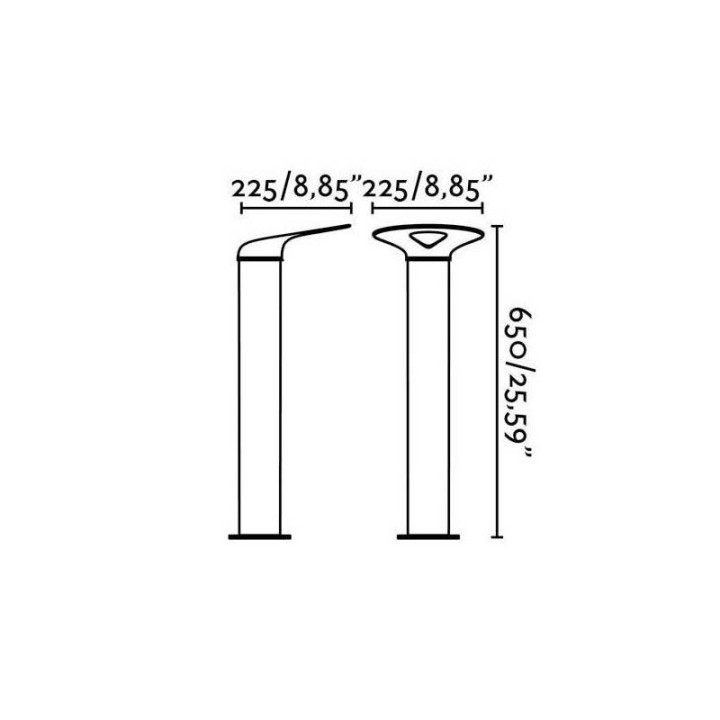 Baliza Faro LOTUS de 65cm 18W 3000K Gris Oscuro