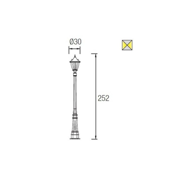 Cabezal para farola Forlight ADUR 3xE14 Marrón Óxido