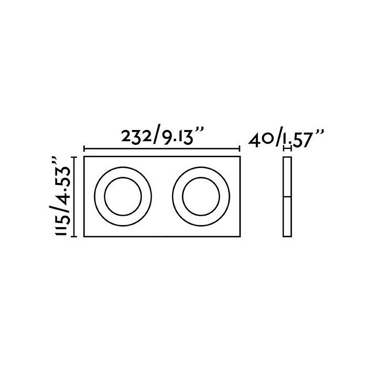 Downlights Empotrables doble Faro ARGON-2 negro GU10