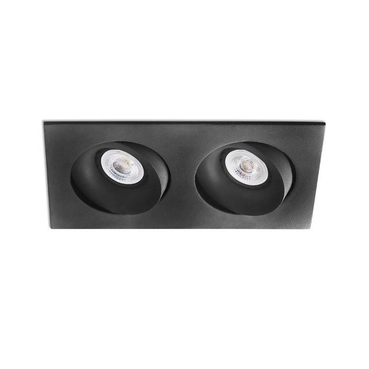 Downlights Empotrables doble Faro ARGON-2 negro GU10