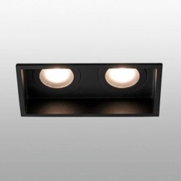 Lámpara empotrable Faro HYDE Negro Cuadrado 2L Gu10
