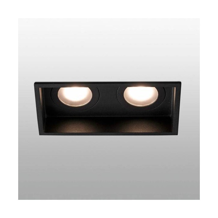 Lámpara empotrable Faro HYDE Negro Cuadrado 2L Gu10