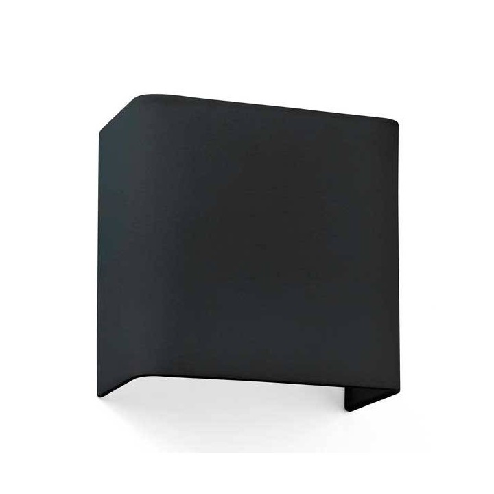 Aplique Faro COTTON Negro Cuadrado E27 con pantalla téxtil