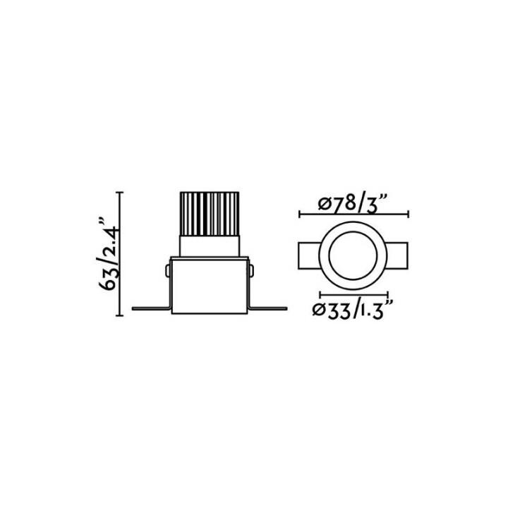 Lámparas empotrables Faro Fox Negro 3-5W 350-500Ma 2700K 25º Trimless 