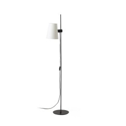Lámparas Faro Lupe Pie De Salon Negro Pantalla Beige 