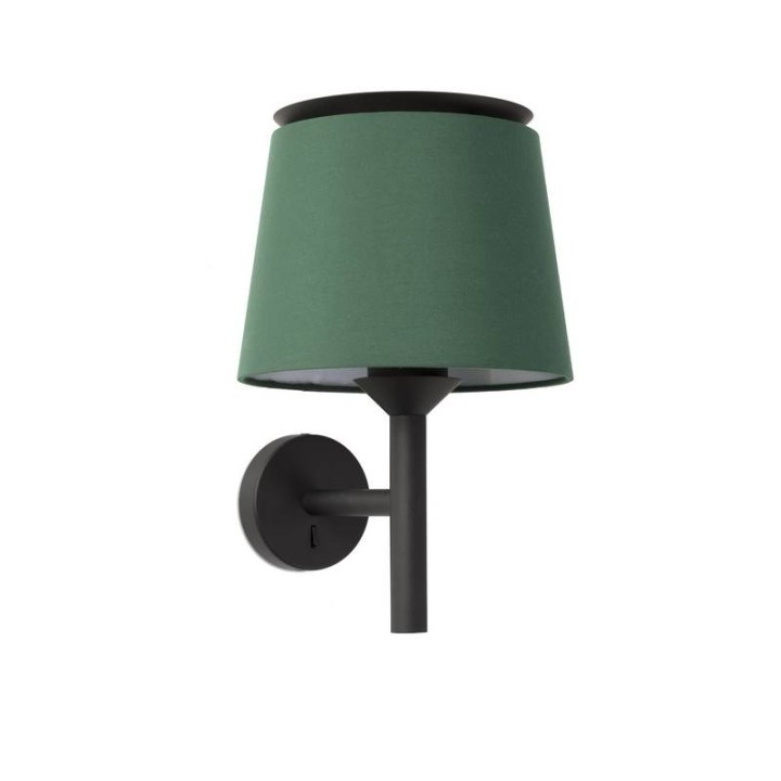 Apliques Faro Savoy Negro Pantalla Verde 