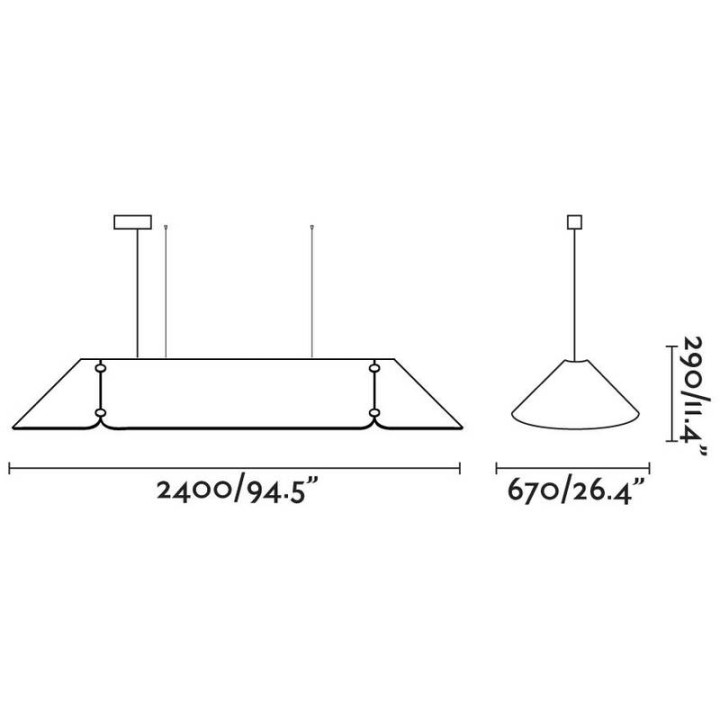 Lámpara colgante Faro Fonovia Gris 2400Mm 50W 3000K 