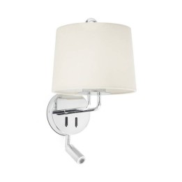 Apliques Faro Montreal Con Lector Cromo Pantalla Beige 