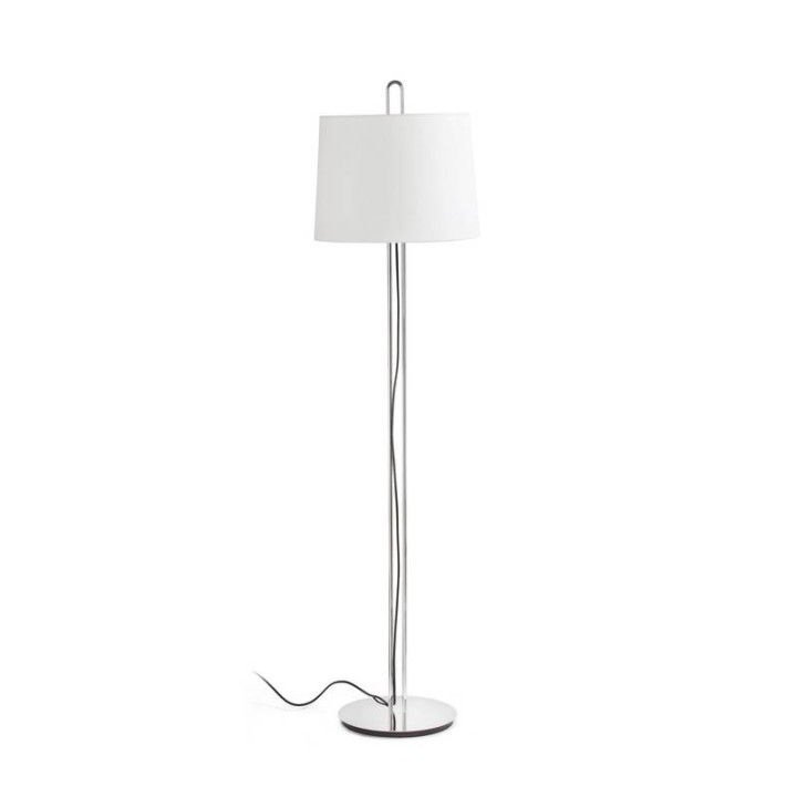 Lámparas Faro Montreal Pie De Salon Cromo Pantalla Beige 