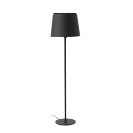 Lámparas Faro Savoy Pie De Salon Negro Pantalla Negra 