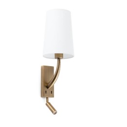 Apliques Faro Rem Con Lector Led Oro Viejo Pantalla Blan 