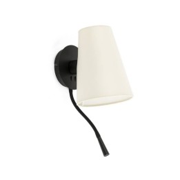 Apliques Faro Lupe Con Lector Led Negro Pantalla Beige 