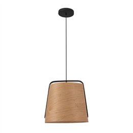 Lámpara colgante Faro Stood 1Xe27 Negro + Madera Max 20W 