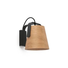 Apliques Faro Stood Negra + Madera E27 Max 20W 
