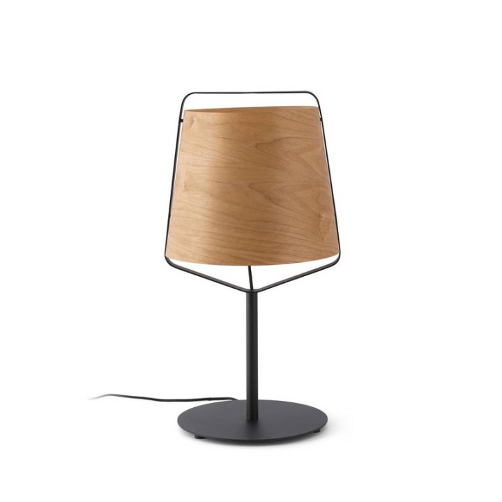 Lámparas Faro Stood Sobremesa E27 Negro + Madera Max 20W 