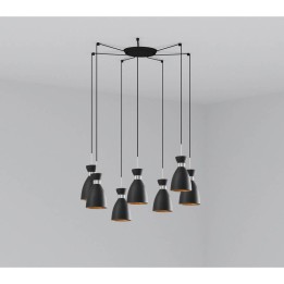 Lámpara colgante Faro Retro Negro /Cobre 1Xe14 20W 7L 