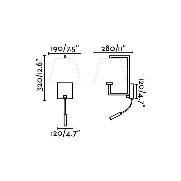 Apliques Faro Frame Niquel Mate 1Xe27 Lector Led 3W 