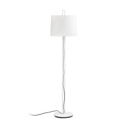 Lámparas Faro Montreal Pie De Salon Blanco Pantalla Beige 