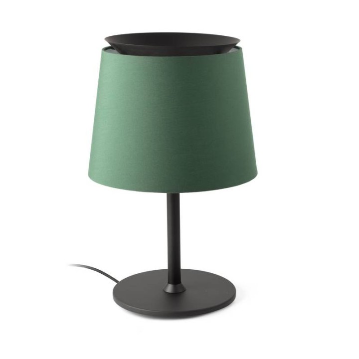 Lámparas Faro Savoy Sobremesa Negro Pantalla Verde 