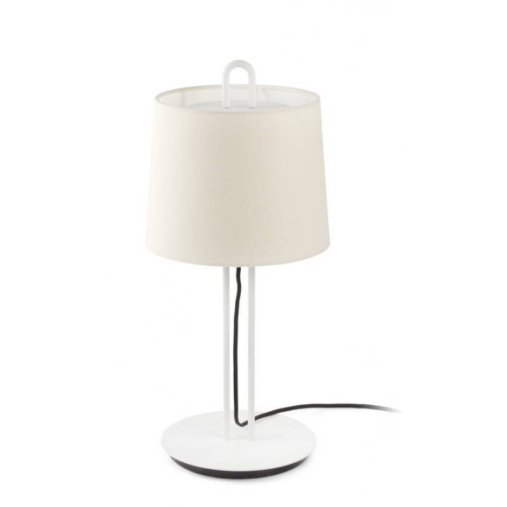 Lámparas Faro Montreal Sobremesa Blanco Pantalla Beige 