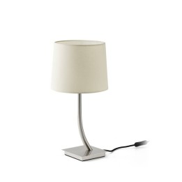 Lámparas Faro Rem Sobremesa Niquel Mate Pantalla Beige 